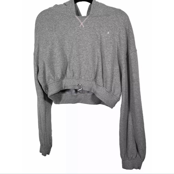 For Love & Lemons Gray Cropped Hoodie Sweatshirt & Joggers XL Set New VS FLL NWT - Picture 2 of 15